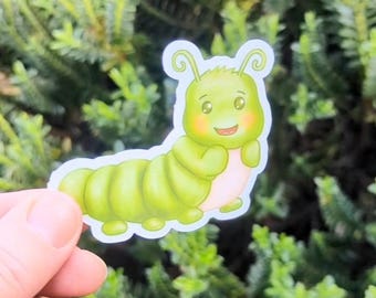 Caterpillar Vinyl Sticker, Cute Caterpillar Sticker