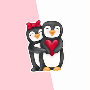 Pegatina de pareja de pingüinos, vinilo, pingüino, pingüino, pareja de pingüinos