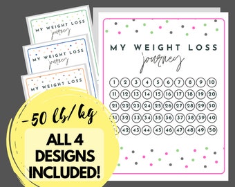 Weight Loss, Weight Tracker, Weight Loss Tracker, Lose Weight, 50 pounds, 50 kilograms, 50 lb, 50 kg, diet journal, weight loss journal