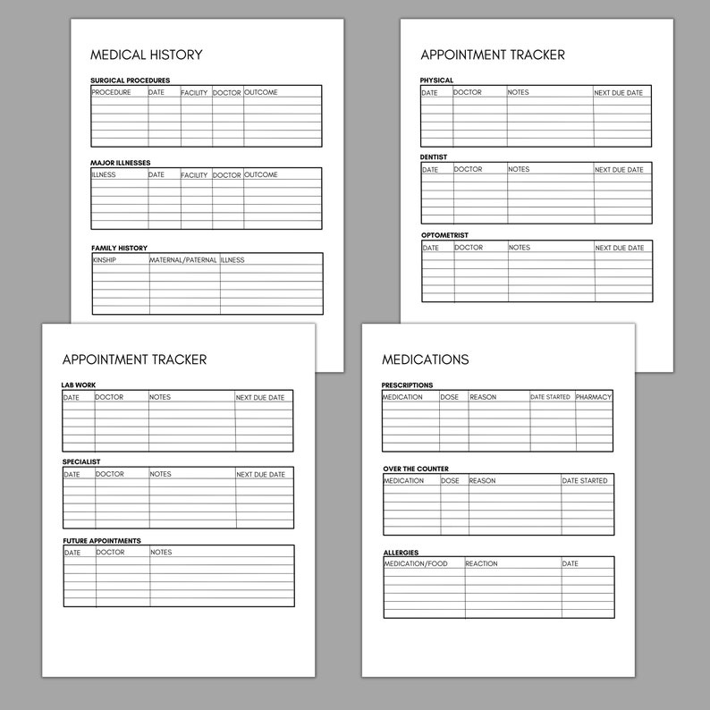 Printable Medical Binder for Preop Bariatric Surgery, Prepare for
