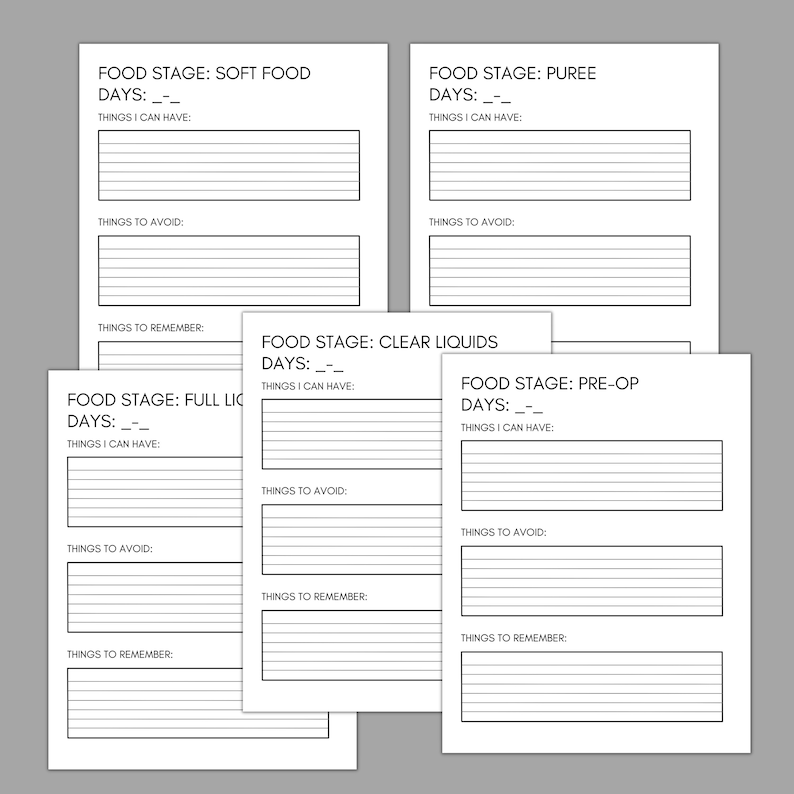 Printable Medical Binder for Preop Bariatric Surgery, Prepare for