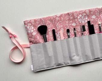 Sac de brosse de maquillage, Cadeau de voyage pour femmes, Organisateur de brosses de beauté, Étui enroulable, Pochette de brosse, Rangement cosmétique, CADDY MUA, Pamper fait à la main