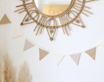 Neutral Bunting Decoration, Minimal Nursery Banner Flag, Gender Neutral Baby Room, Bohemian Wall Hanging Garland, Newborn Nursery Decor Boho