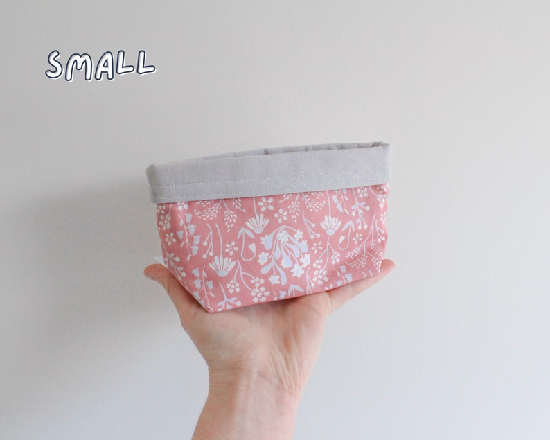 Storage Baskets, Fabric Basket Set, Home Organisation Ideas, Toiletries Organiser, Eco Friendly Home, Floral Fabric Box, Beauty Organiser Small 18x9.5x6cm