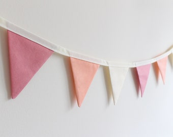 Girls Bedroom Banner, Blush Pink Nursery Bunting Decor, Flag Kids Room, Boho Bedroom Decor for Little Girls, Bohemian Theme Nursery Garland