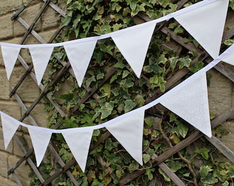 White Wedding Bunting, Classic Wedding Decor, Minimal Wedding Theme, Pennant Flag Decoration, Bohemian Wedding, Ivory Wedding Garland Banner