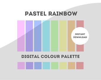 Digital Planner Colour Palette, Procreate Swatch Card, Instant Download HEX Codes, Downloadable Color Scheme File, Pastel Rainbow Harmonies
