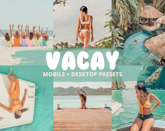 VACAY - 10 Lightroom Presets for Mobile & Desktop -  Summer Influencer Lifestyle Beach - Pastel / Light Instagram Filters, iPhone