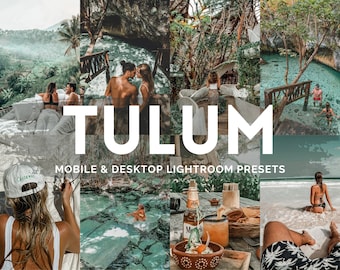 TULUM 10 Mobile & Desktop Lightroom Presets - 10 Rustic Green Influencer Filters  -  Vacation Lifestyle Beach Instagram, Vintage, Vsco