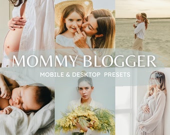 Mommy Blogger - 10 Lightroom Presets for Mobile & Desktop - Clean airy natural Instagram Filters | Family Baby Motherhood Edits