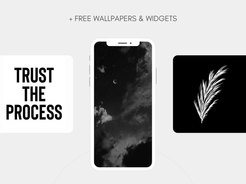 MONOCHROME 1600 iPhone iOS App Icons 800 icons in Black and White FREE Wallpapers & Widgets / Minimalist Professional Custom image 4