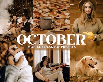 OCTOBER - 10  Fall / Autumn mobile & desktop Lightroom presets | Halloween preset | Pumpkin filter | Boho family | Moody / Orange tones