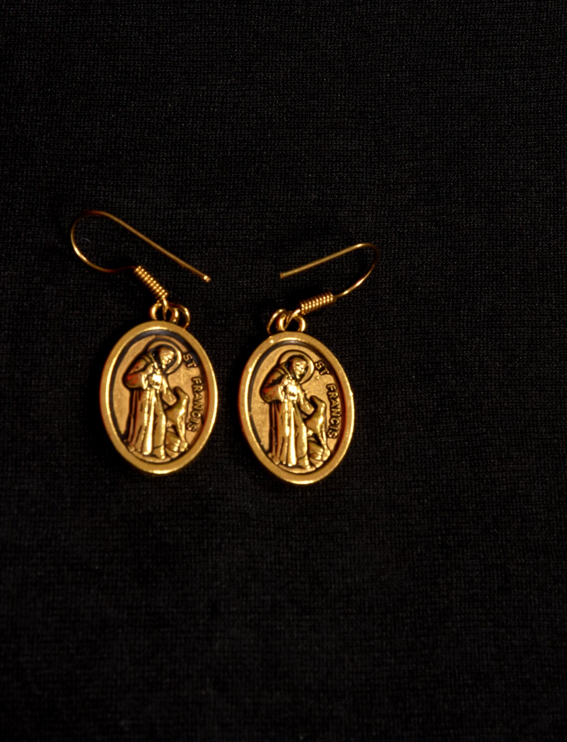 Brass ST FRANCIS Earrings Brass Dangle Earrings Boho Style Etsy