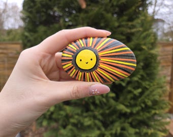 Erzählstein / Glücksstein / Troststein / Glücksbringer / Acryl auf Stein / Bemalter Stein / Bemalter Kiesel / Pocket Pebble / Sonnenmotiv