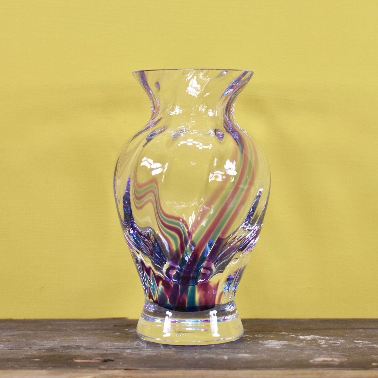 A Small Vintage Caithness Glass Vase With Multi Coloured | Etsy