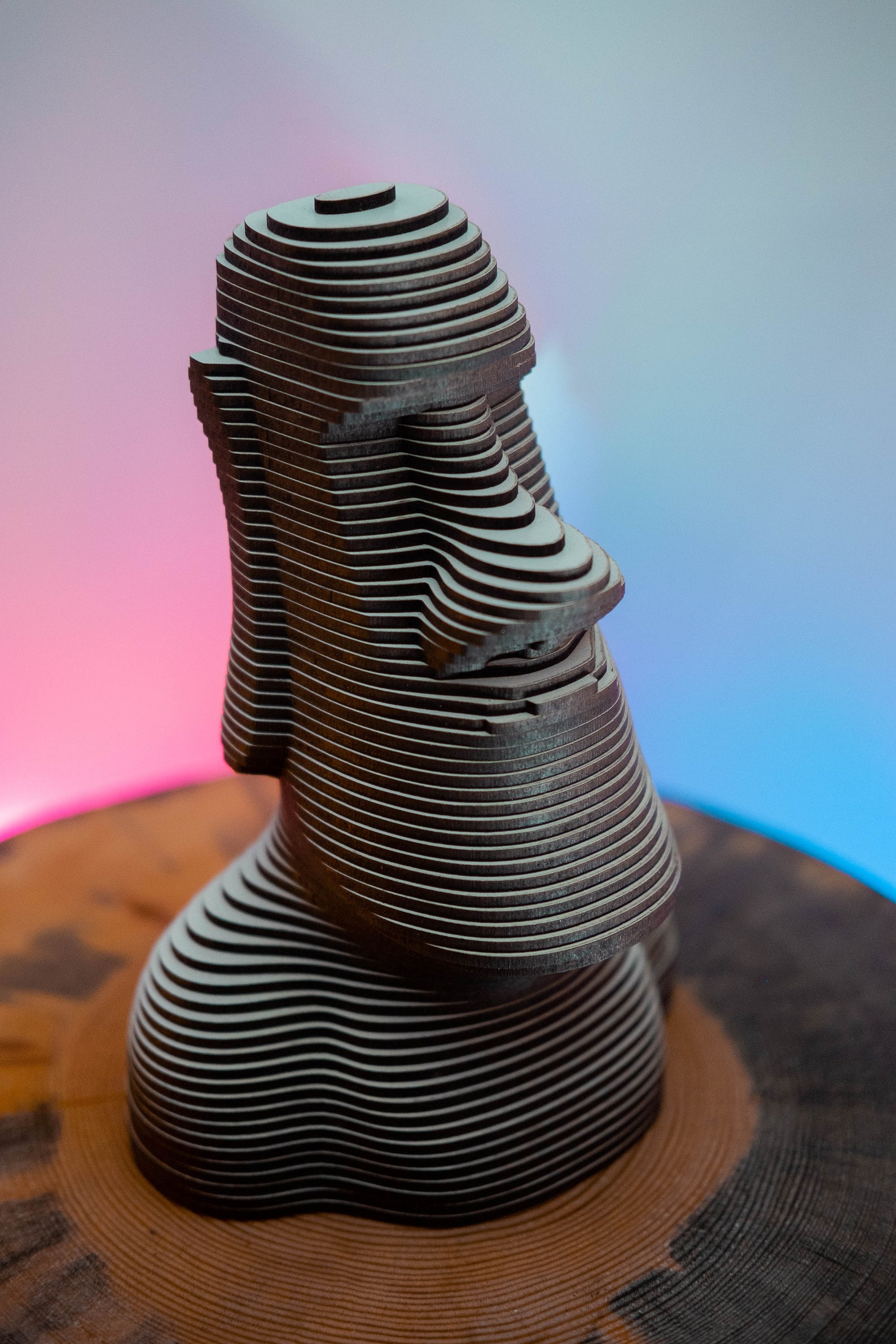 Wooden Sculpture Art Personalized Statue For Desk Moai Idol Etsy