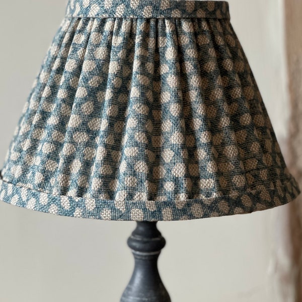 Handmade gathered empire shade in Fermoie linen