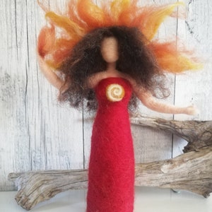 Sun Goddess, Needle Felted, Fire Goddess