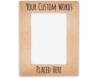 Tri-Fold Picture Frame,Personalized Picture Frame,Engraved Picture Frame,Wedding Frame,Alder Wood Frame