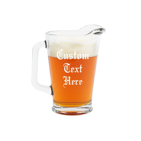 Custom Engraved Glass Pitcher Gift Personalized With Your Custom Text