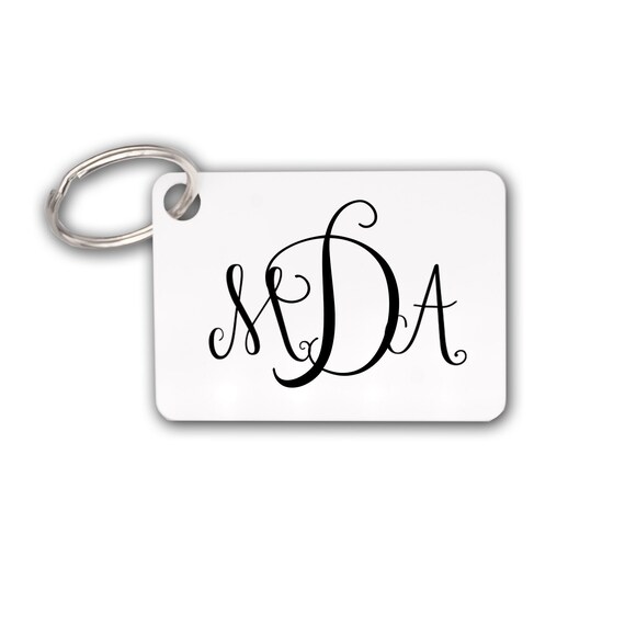 Custom Monogrammed Keychain With Your Monogram Customized Key Fob