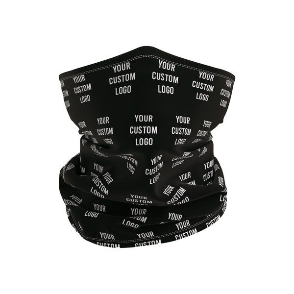 Custom Personalized Neck Gaiter Face Mask for Social-Distancing - Customized Face Shield with Your Company Logo Image