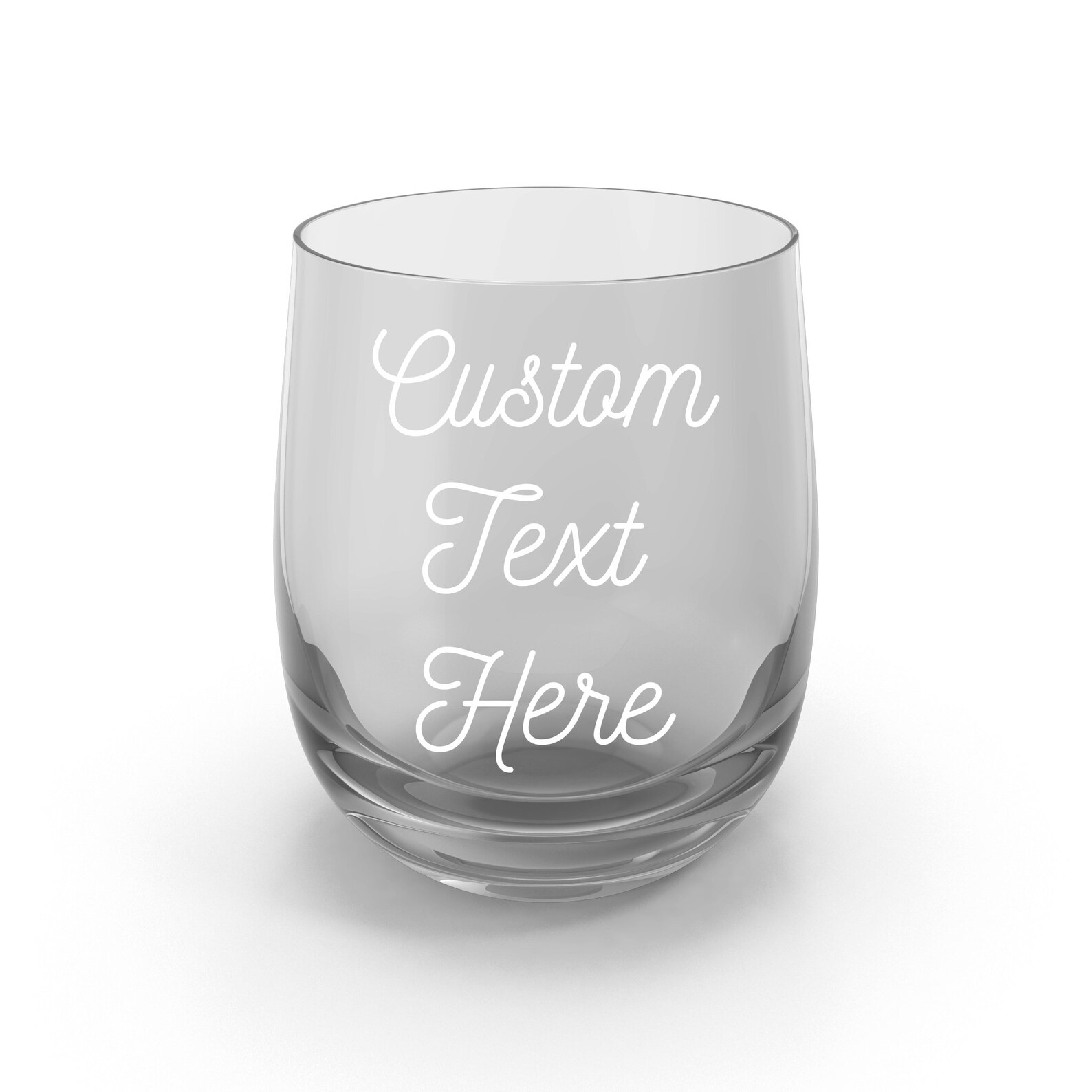 Engraved Stemless Wine Glass Gift With Custom Text Etsy