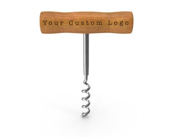 Customized Twist Corkscrew with Custom Logo - Personalized Commercial Gift for Business, Winery, Brewery, or Company Events