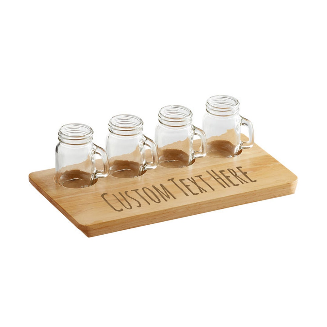 Customized and Engraved Beer Flight Gift Personalized With Your Custom