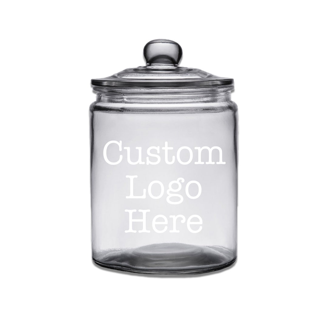 Custom Engraved Glass Treat and Cookie Jar Personalized With Your
