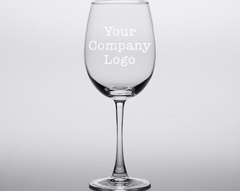 Personalized Wine Glass with Business Logo for Company Event