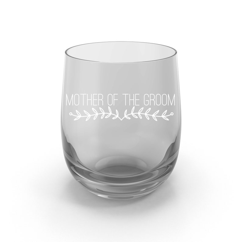 Bride Wedding Favor for your Bridesmaid Stemless Wine Glass Gift for Entire Bridal Party and Mothers Maid of Honor Matron of Honor