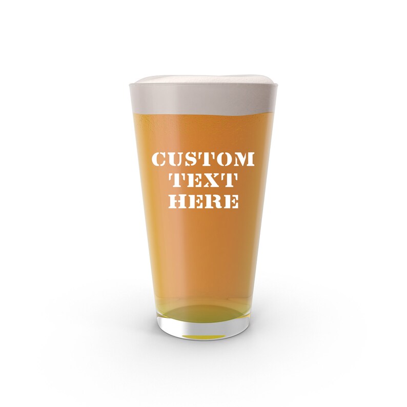 Custom Engraved Pint Glass Beer Mug With Custom Text Etsy