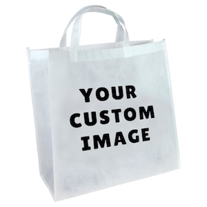 Customized Reusable Grocery Shopping Tote Bag Personalized Grab Bag With Your Custom Photo image 1