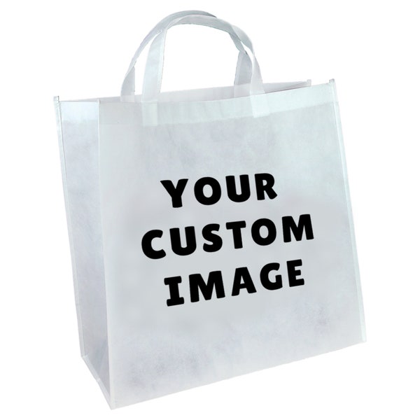 Customized Reusable Grocery Shopping Tote Bag - Personalized Grab Bag With Your Custom Photo