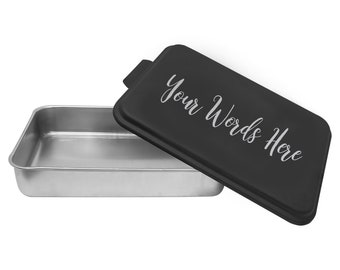 Engraved Baking Pan Gift  - Personalized Cake Pan Serving Tray with Your Customized Text