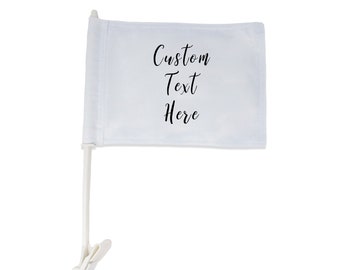 Sublimated Car Flag Pole Set Printed And Personalized With Your Custom Text
