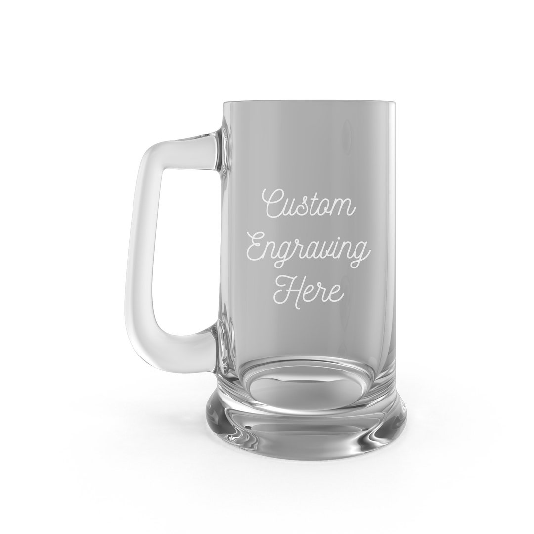 Custom Engraved Beer Mug With Handle Personalized Drinking Glass for