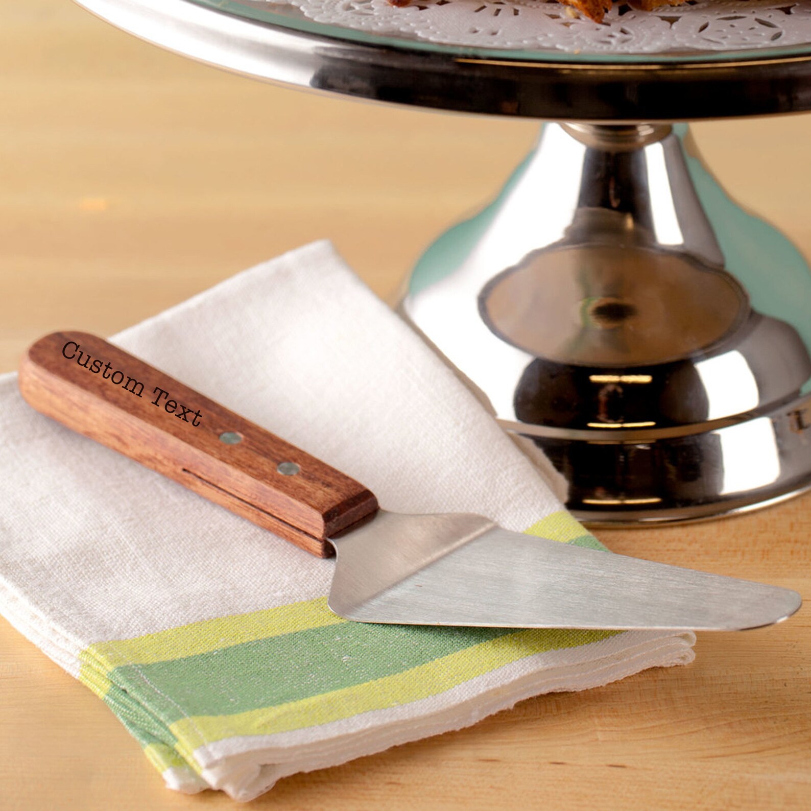 Custom Engraved Pie Server Spatula With Engraved Wood Handle Etsy