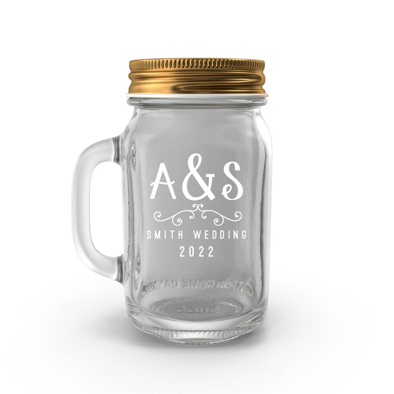 Custom Engraved Mason Jar Wedding Gift Favor Etched and Etsy