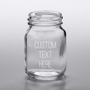 Personalized Mini Mason Jar Engraved With Your Customized Text