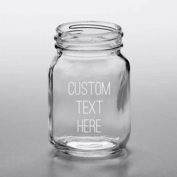 Personalized Mini Mason Jar Engraved With Your Customized Text