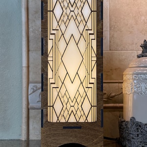 Art Deco Style Tall Table Lamp