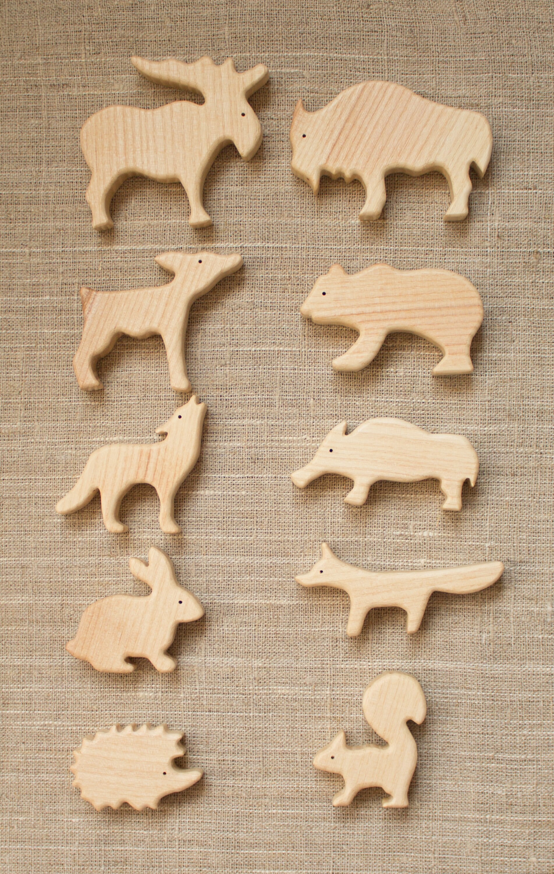Wooden Forest animals Wooden toys Toys for toddler Organic Etsy