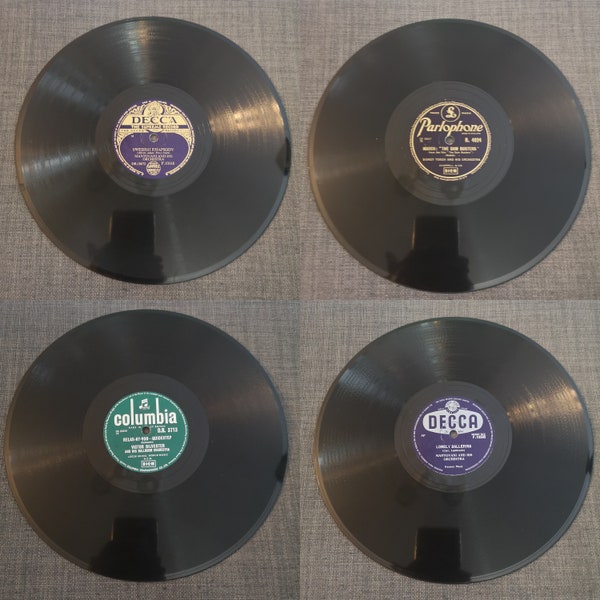Four 1950s - 78 rpm Shellac Records - Gramophone Records 78s - Jazz, Pop - Mantovani, Sidney Torch, Victor Silvester