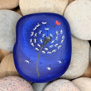Bemalter Stein, Pusteblume, Trauerstein, Gedenkstein, Grab, Liebe, Erinnerung, Sternenkind