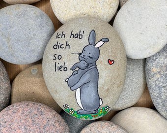 Painted stone, small gift, birth, christening, love, child