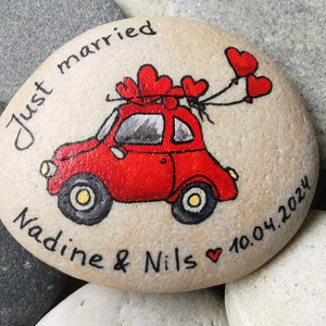 Painted stone, small wedding gift, personalizable