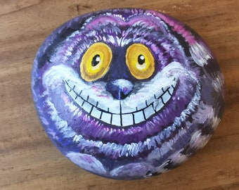 Painted stone, Cheshire Cat, decoration, small gift, Alice in Wonderland