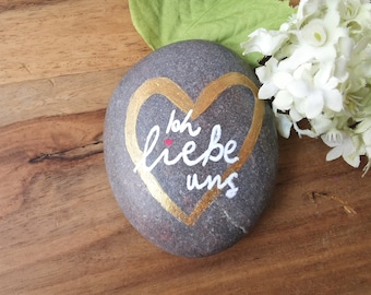 Bemalter Stein, kleines Geschenk, Dekoration, Spruch, Liebe, Verlobung, Hochzeitstag, Hochzeit